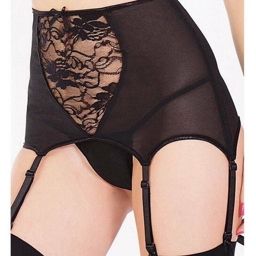 Women's Fun Underwear Sexy Lace Hollow High Waist Garter Strap Large Gift - Picture 12 of 16