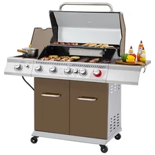 Royal Gourmet 5-Burner BBQ Cabinet Style Gas Grill Sear Burner and Side Burner