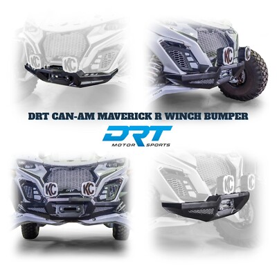 DRT Front Winch Bumper Guard W Mesh Inserts Black Fits: CAN-AM MAVERICK R 2024+