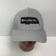 Richardson RV Camper hat khaki gray camping trailer Logo flex fit cap size sm-md