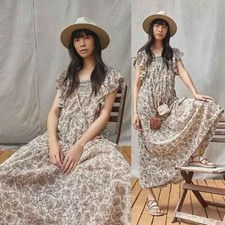 FREE PEOPLE Womens Bonita Midi Dress Large NWT Tea Combo Floral Without Slip