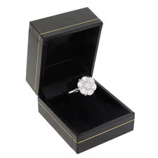 Vtg 14k White Gold Genuine Diamond Floral Cluster Ring Over 1 Carat TW A Beauty!