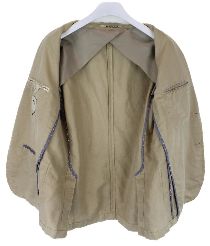 Blazer AT.P.CO Hombre (UE) 56 Sencillo Pecho Medio Forrado Muesca Solapa Beige Foto 4 de 4