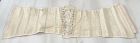 Waist Trainer Corset Lace Up Back  Metal Hooks Front Closure Beige 3XL