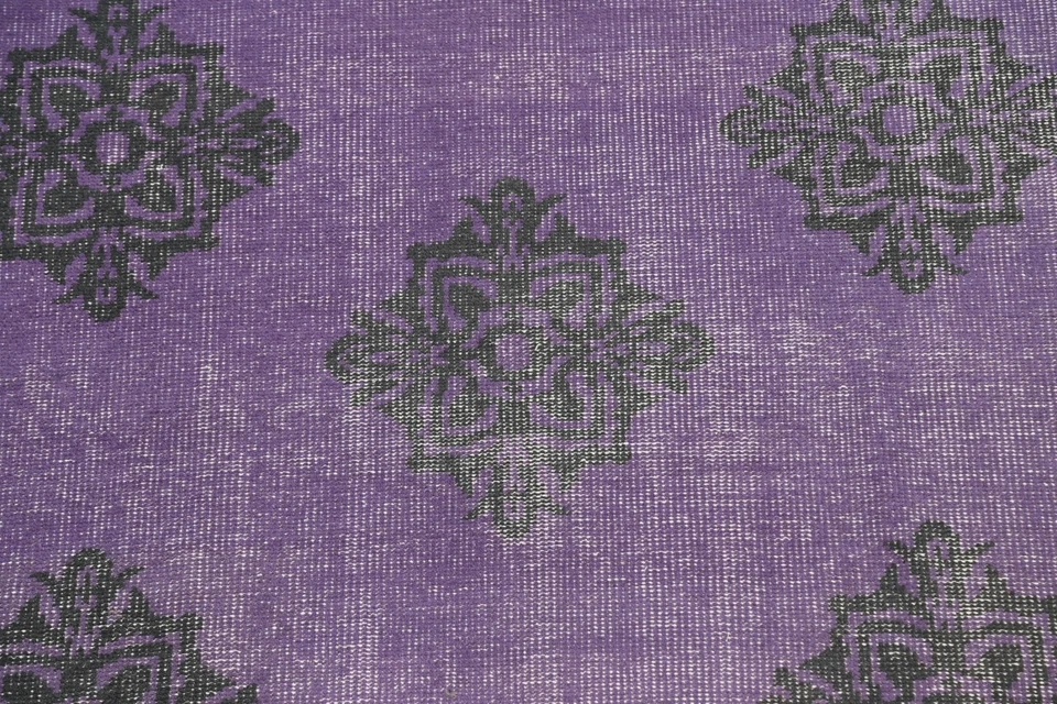 PURPLE Modern Oushak Oriental Area Rug Vintage Style Handmade Wool Carpet 6x9 ft - Image 4 of 4