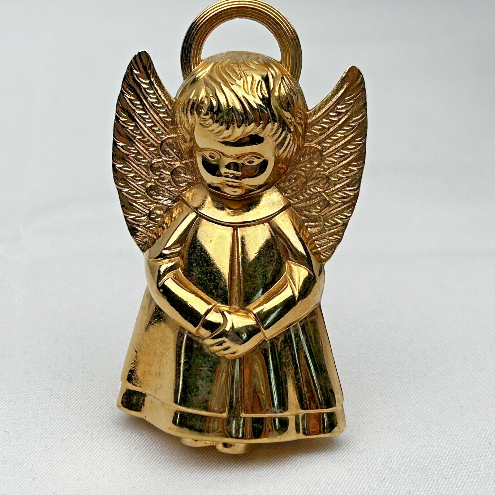 Vintage Western Germany Gold Angel Weihnachtsengel Figurine 2.5 Solid Tone