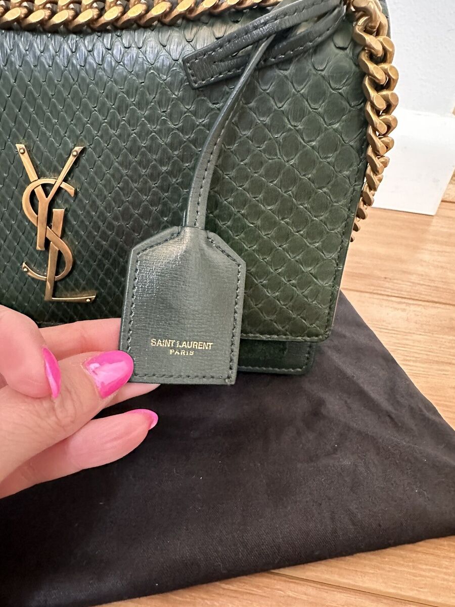 Authentic Saint Laurent Sunset CrossbodyBag Python with Authentic Saint Laurent Sunset CrossbodyBag Python with