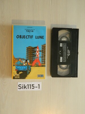VHS K7 TINTIN Objektiv Mond Hergé Citel Ellipse Videokassette Mondial Relay
