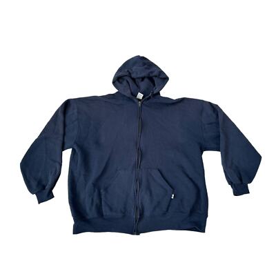Vintage Russell Athletic USA Made XXL Blue Full Zip Hoodie