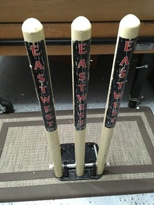 vintage metal Cricket Spring Back Stumps missing spring east west official size