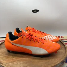 Puma Mens EvoSpeed 5 FG Orange White Low Top Soccer Cleats Boots Shoes Size 9.5