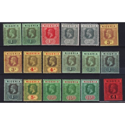 ENGLISCHE KOLONIEN NIGERIA 1914 GEORG V 1 POUND N.21 G.O MLH *
