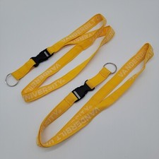 Lot of 2 Vanderbilt University Lanyards Detachable Clip ID Badge Holder Yellow
