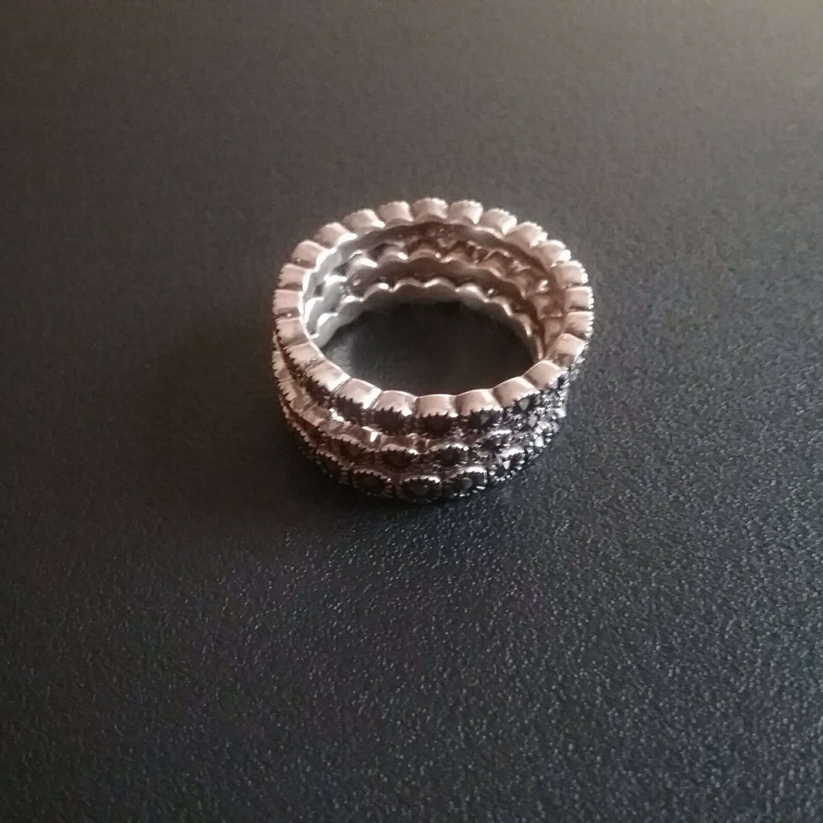 Sterling silver 925 vintage stackable  ring Marca… - image 3