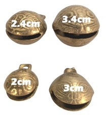 Set of 4 Vintage Brass Bells Hue Vietnam 2cm -3.4cm 0.8-1.3 inches see