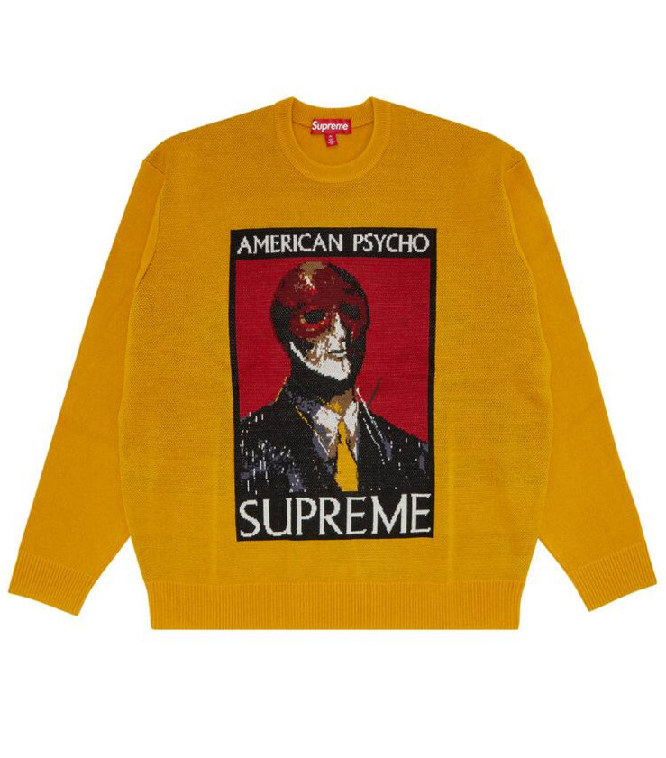 Supreme American Psycho Sweater 2023AW 黄 SUPREME FW23 AMERICAN PSYCHO SWEATER YELLOW SIZE L | FAST