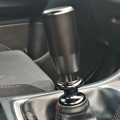 MS86 Shorty Piston Shift Knob 200 gram Aluminum Matte Black Subaru Honda Civic