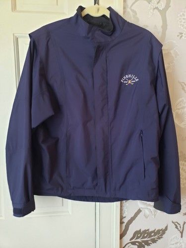 DryJoys by FootJoy Mens Navy Blue Windbreaker Zip Jacket M Pinehills Golf Club
