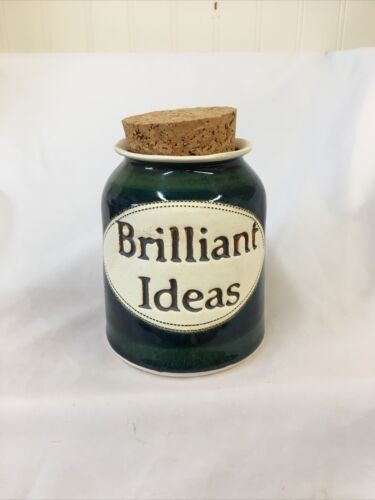 Vintage 1991 Dr. Brophy's Word Jars "Brilliant Ideas"signed 5”Hx4”W Preowned VG
