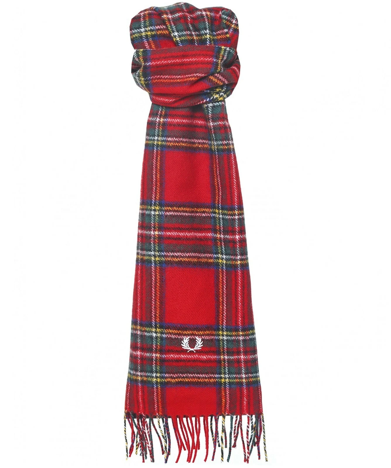 BNWT FRED PERRY AUTHENTIC ROYAL STEWART TARTAN SCARF, RED, C2114/934, ONE SIZE.