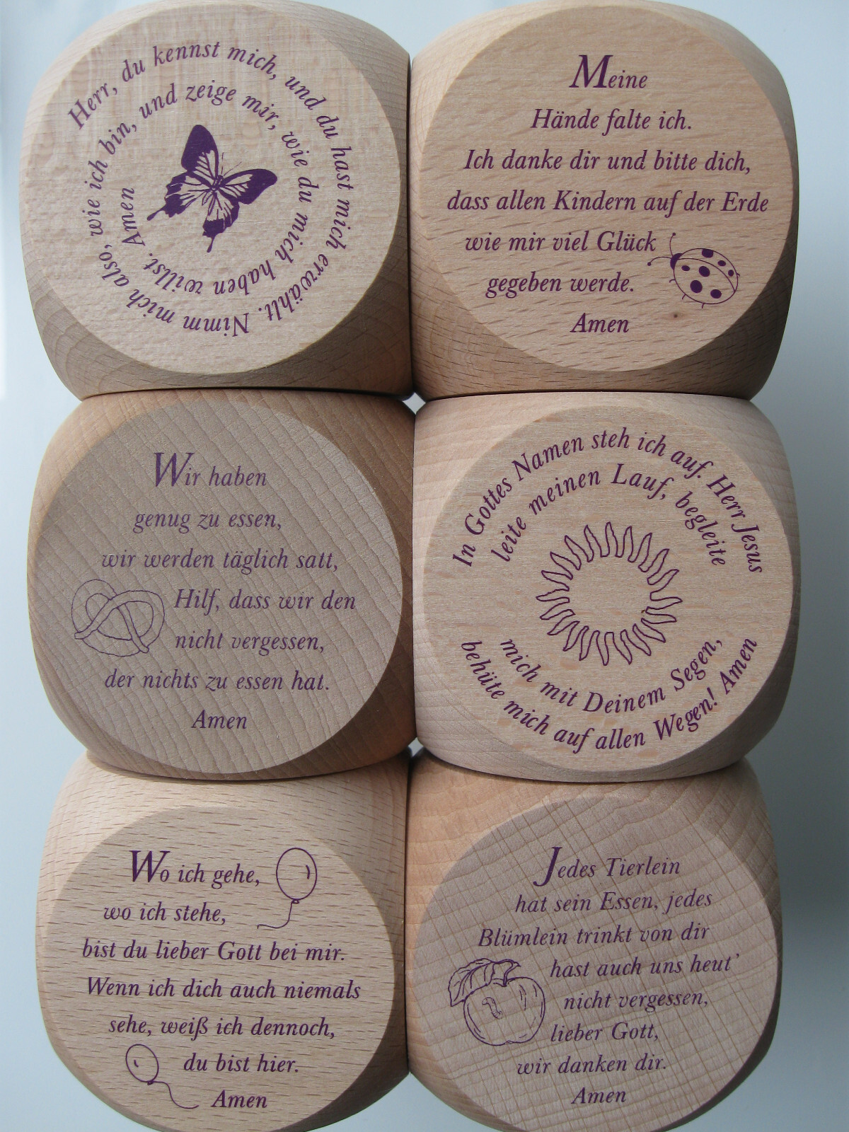 10 Gebetswürfel Holzwürfe Kinder Geschenk Kindergebete Sonderpreis Holz Würfel