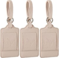 3Er KofferanhäNger Set Pu Leder Adressschild Reise Beige