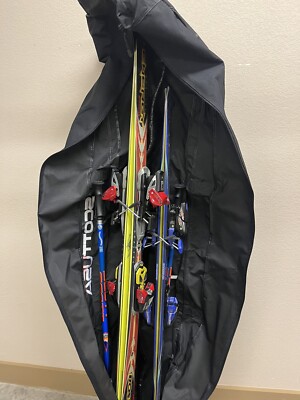 2 PAIR of ROSSIGNOL SKIS W/BINDINGS, POLES PLUS CARRY/STORAGE BAG