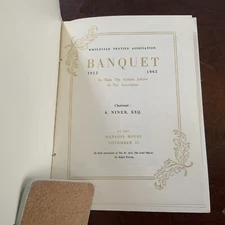 Wholesale Textile Association Dinner At  The Mansion House London vintage menu