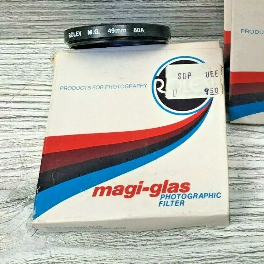 3 New Old Stock Rolev Magi-glas Camera Lens Blue Polarizing Filters 49mm 80A - Image 3 of 4
