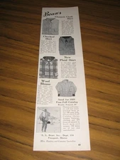 1959 Print Ad Bean's Chamois,Checkered,Plaid,Wool Blouse Shirts Freeport,ME