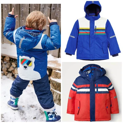 BODEN ALL WEATHER WATERPROOF SKI SNOW COAT JACKET BLUE POLAR BEAR RED AGES 2-16