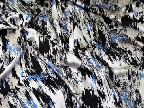 Minerva Crinkle Satin Fabric Blue - per metre