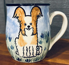 Papillon Dog Mug Studio Handmade /Hand Painted Brown White