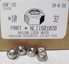 10-32 Nylon Insert Lock Nuts 18-8 Stainless Steel 40