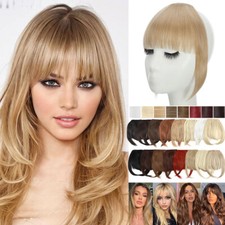 Fake Bangs Clip in Hair Extension Clip on Front Fringe Bangs with Temples Topper