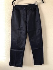 Vintage High Waist Ankle Trouser Navy Blue Women Size Small