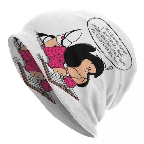 Mafalda Riding A Bike Skullies Beanies Caps Knit Hat Adult Quino Bonnet Hats - Picture 33 of 37