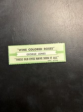 1 JUKEBOX TITLE STRIP George Jones Wine Colored Roses, 45 These Old Eyes