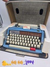 Brother Opus 885 Typewritter blue with case in excellent condition with case thumbnail