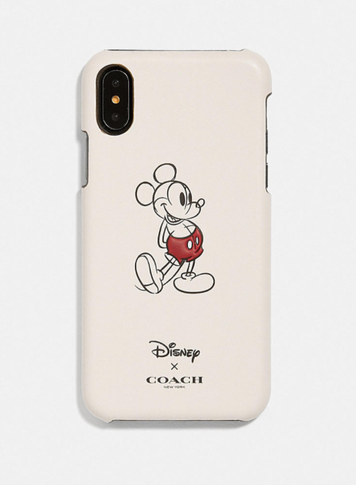 iPhone スマホケース COACH iPhone10 Coach x Disney Chalk White Posing Mickey Mouse Phone Case | For