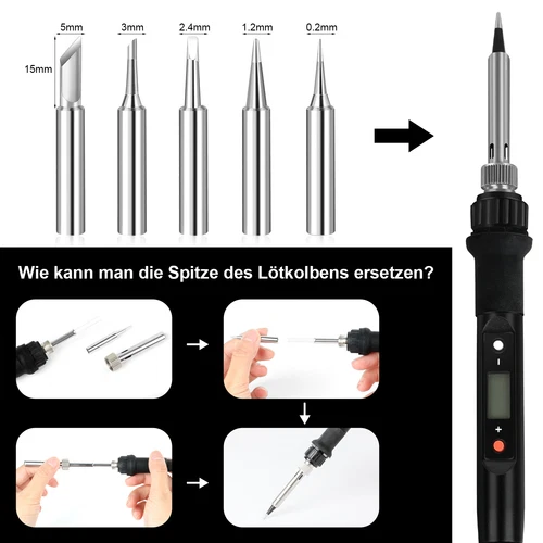 Lötkolben Set Lötset Lötstation Temperatur Einstellbar Soldering Iron Wire Kits - Bild 8 von 22