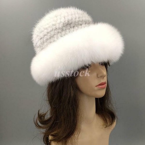 Womens Fur Hat Super Elastic Fur Trim 