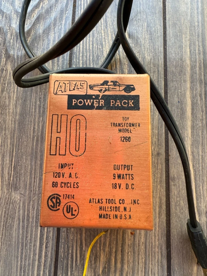 Transformador de juguete Atlas HO Power Pack modelo 1260 120V entrada salida 18V Foto 3 de 4