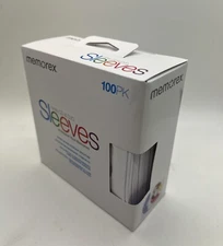 600 PCS Memorex Assorted Paper CD Sleeves with Window & Flap, White (01961)