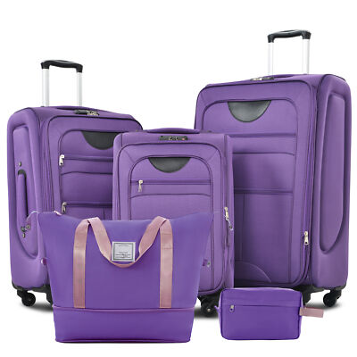 Softside Luggage Expandable 3 Piece Set Suitcase with Duffel Bag Lightweight 