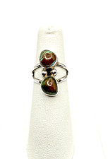 VTG Green Boulder Turquoise Sterling Silver Ring Petite SZ 5.25 Native American