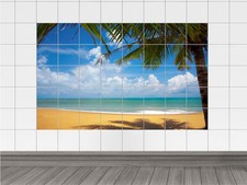 Fliesenaufkleber Fliesenbild Strand mit Meerblick für Badezimmer
