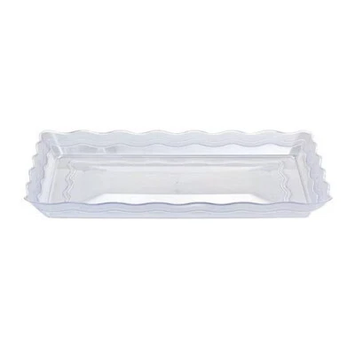 ONLYONESTOPSHOP Plastic Clear Rectangular Tray Party Serving Non-Skid Food Service 12" x 18"