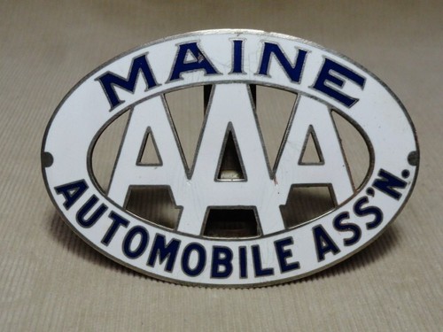 AAA Early Maine Automobile Association Porcelana Insignia Placa Topper RARO - Imagen 2 de 14