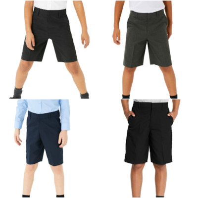 Jungen 2er Pack Schulshorts mit verstellbarem Bund Kinder Schuluniform Größe 2-14